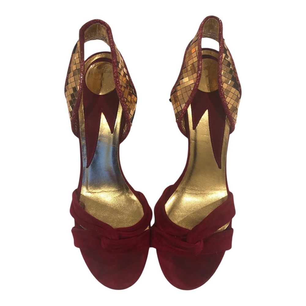 Miss Sixty Red and Gold Stiletto Heels